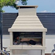 Barbecue argentin fixe patagonia taille 3 panier à bûches kit grille 105x60 vue de face
