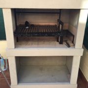Barbecue fixe argentin en dur patagonia 2 panier buches grille 85x60
